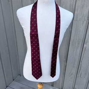 Polo by Ralph Lauren Burgundy Tie with Gold Accents